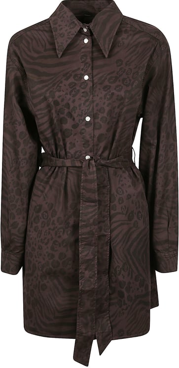 Pinko Balcone Mini Dress Brown