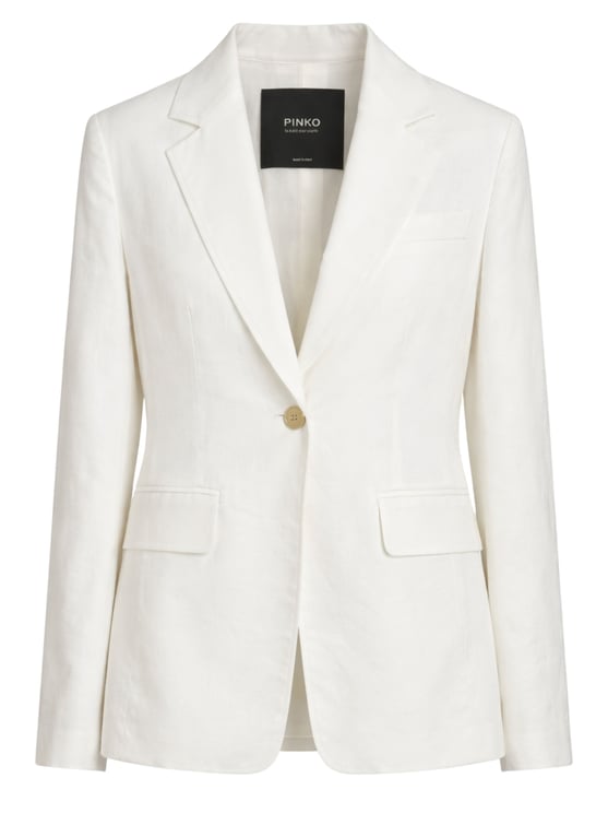 Pinko Effie Structured White Flap Blazer