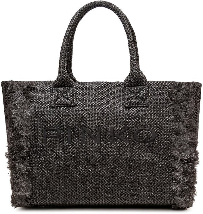 Pinko Beach Shopper in Rafia con Logo