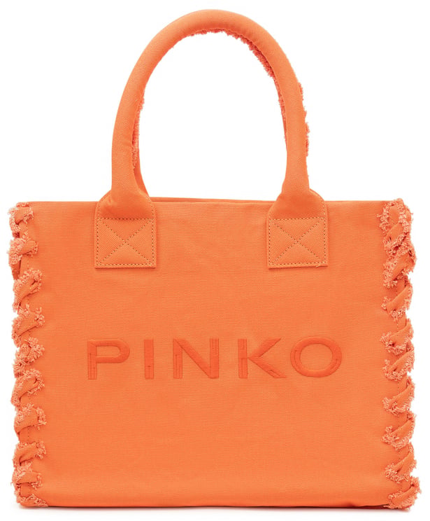 Pinko Borsa Shopper in Canvas con Logo