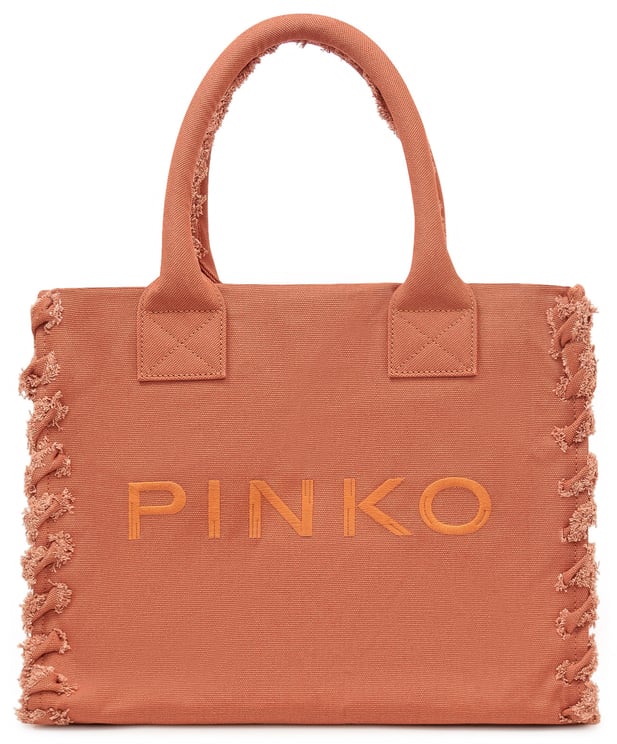 Pinko Borsa Shopper in Canvas con Logo