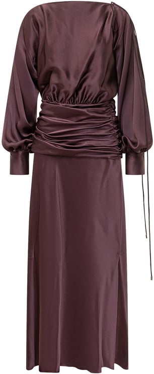Pinko Abito Anona in Satin con Drappeggio in Vita