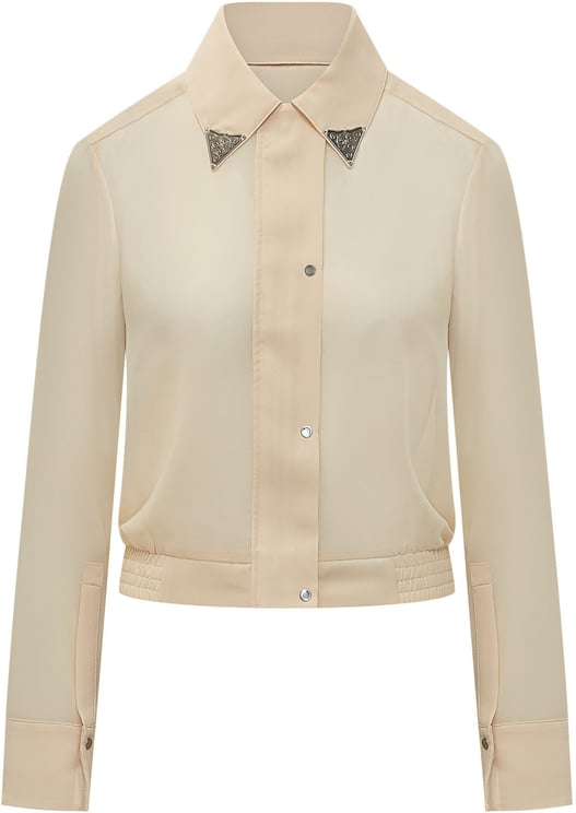 Pinko Camicia con Dettaglio Gioiello al Colletto