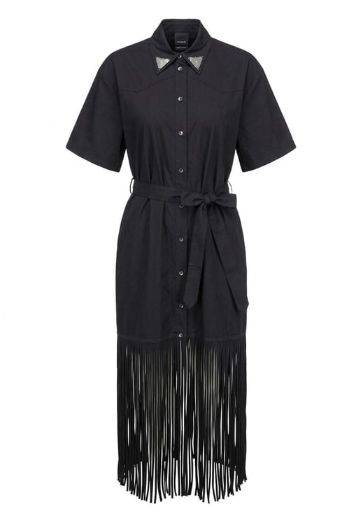 Pinko Chemisier dress with fringes 'Avigliano'