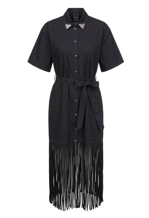 Pinko Chemisier dress with fringes 'Avigliano'