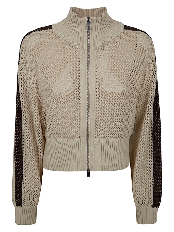 Pinko Mesh-Effect Perforated High Neck Sweatshirt