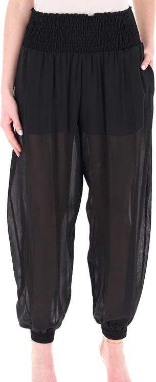 Pinko Bore Black Sheer Elastic Trousers