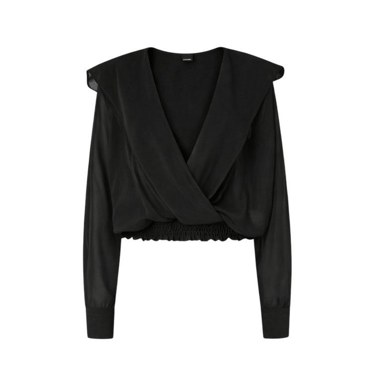 Pinko Castiglione Voile Cropped Elastic Blouse