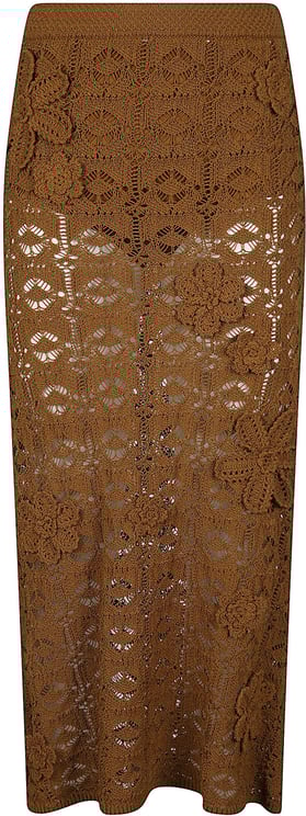 Pinko Anthemis Midi Skirt Brown