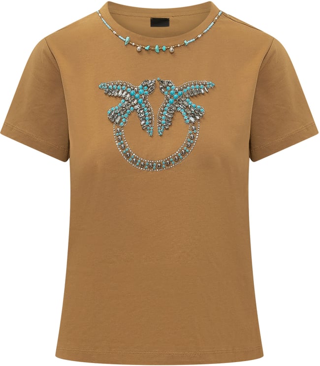 Pinko T-shirt con Ricamo Frontale