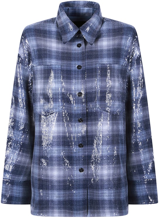 Pinko Orchidea Long Sleeve Overshirt Jacket Blue