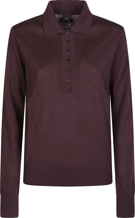 Pinko Vaduz Long Sleeve Polo Neck Sweater Pink