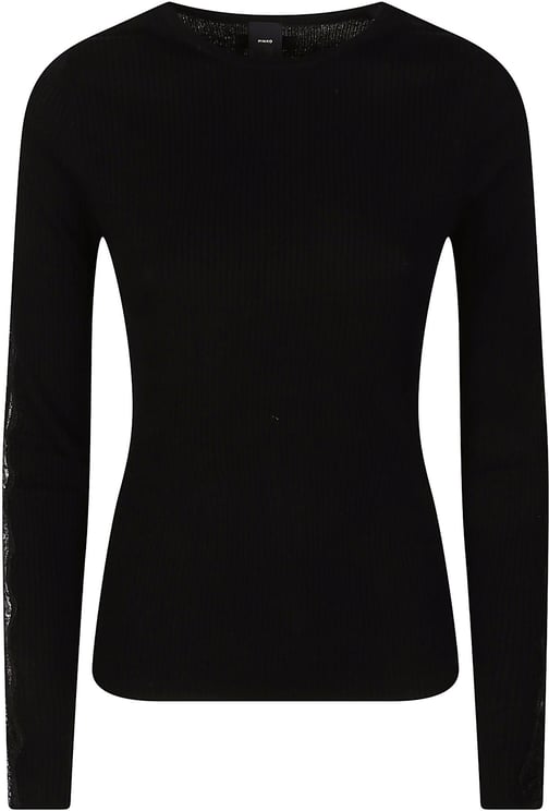 Pinko Copenaghen Round Neck Long Sleeve Sweater Black