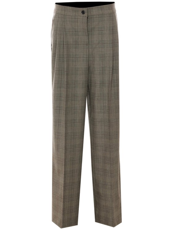 Pinko Straight-Leg Tailored Pants with Classic Plaid Design