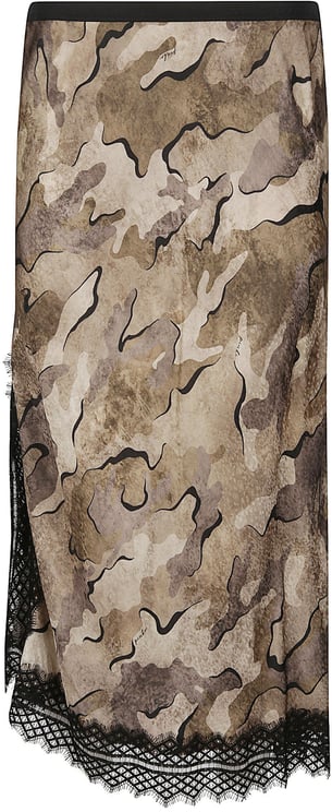 Pinko Ambrato Long Skirt Multicolour