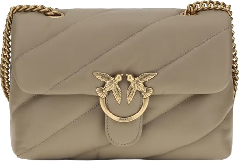Pinko PINKO Gray Calf Leather Bos Taurus Shoulder Bag