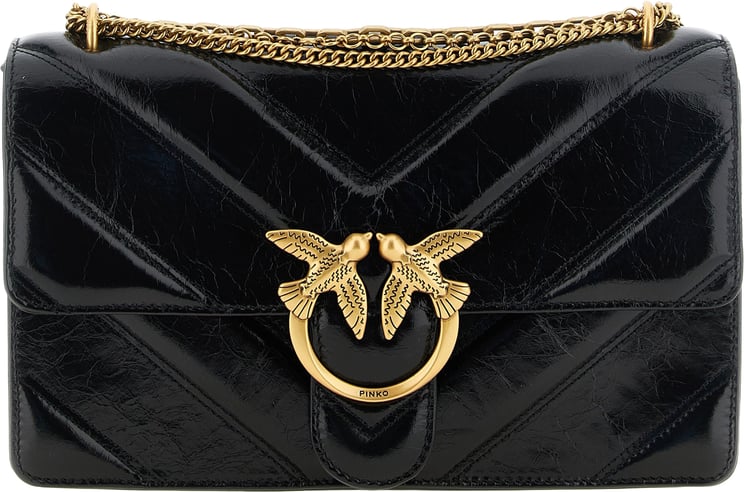 Pinko PINKO Black Calfskin Shoulder Bag
