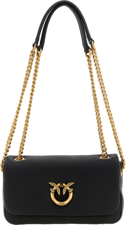 Pinko PINKO Black Lamb Leather Shoulder Bag