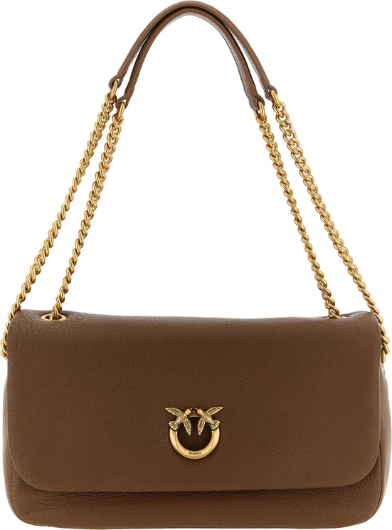 Pinko PINKO Brown Lamb Leather Shoulder Bag