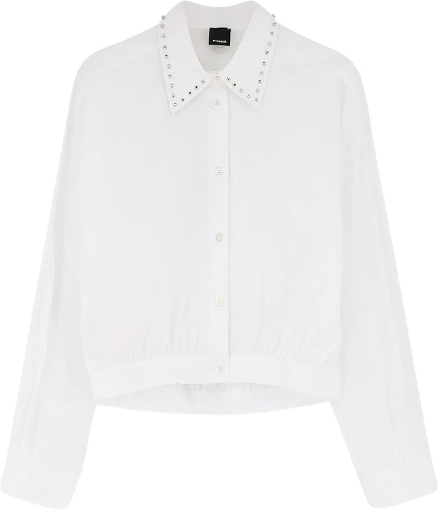 Pinko Charita Cropped Studded Fabric Shirt