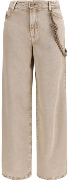 Pinko PINKO Beige Cotton Relaxed Fit Jeans
