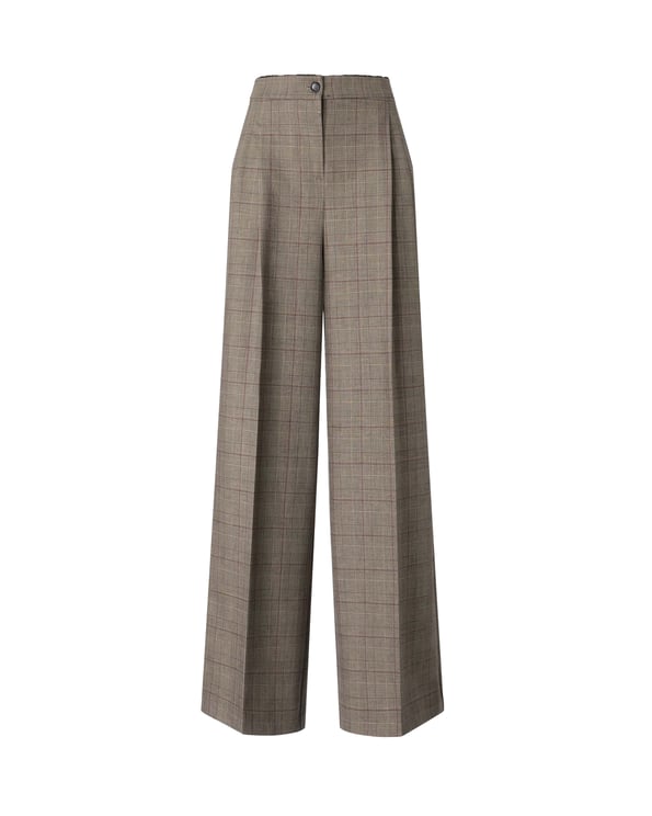 Pinko Wide-Leg Trousers With Checkered Pattern And Pleat Detail