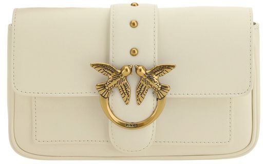 Pinko PINKO White Calf Leather Bos Taurus Shoulder Bag