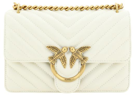 Pinko PINKO White Calf Leather Bos Taurus Shoulder Bag