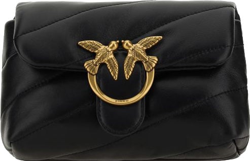 Pinko PINKO Black Calf Leather Bos Taurus Shoulder Bag