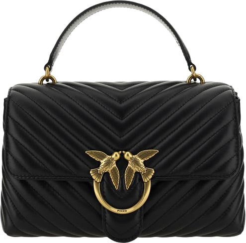 Pinko PINKO Black Calf Leather Bos Taurus Handbag