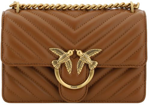 Pinko PINKO Brown Calf Leather Bos Taurus Shoulder Bag