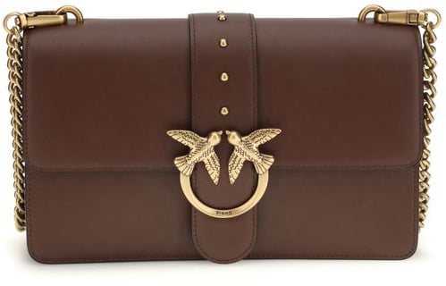 Pinko PINKO Brown Calf Leather Bos Taurus Shoulder Bag