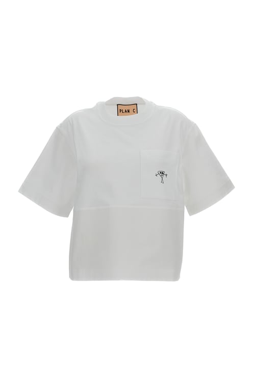 Plan C Crew-Neck T-Shirt with Paneled Design