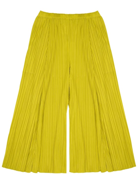 Pleats Please Pleated Wide-Leg Trousers with Elastic Waistband