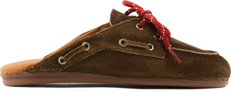 Posa Boat Loafer Mule Dark Brown