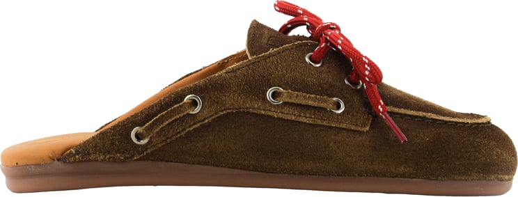 Posa Boat Loafer Mule Dark Brown