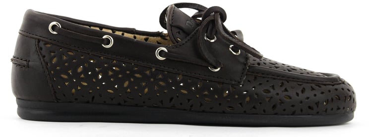 Posa Boat Loafer Perforated Dark Brown
