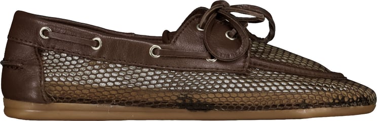 Posa Posa Pw111 Loafers Donkerbruin Boat Loafer Mesh - Leather
