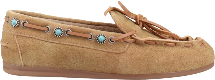 Posa Posa Turqoise Suede Loafers Beige Boatloafer Western