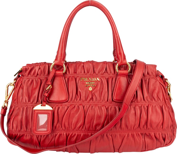 Prada Prada Nappa Quilted Leather Bauletto Handbag