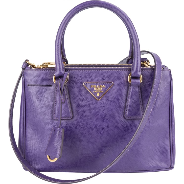 Prada Prada Purple Saffiano Leather Galleria Handbag