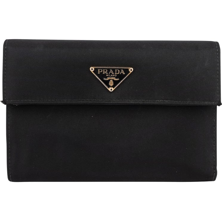 Prada Prada Black Nylon Triangle Wallet