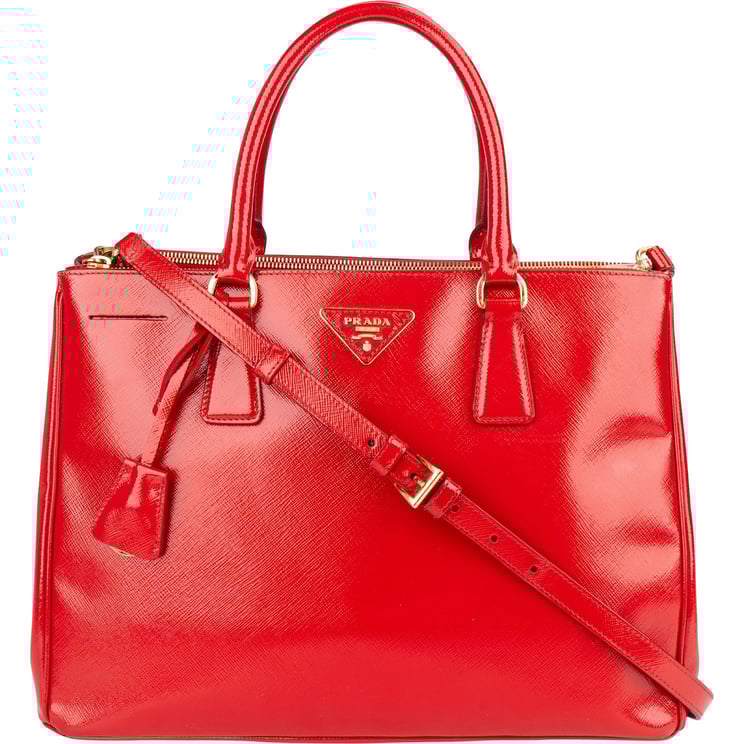 Prada Prada Saffiano Patent Leather Galleria Handbag
