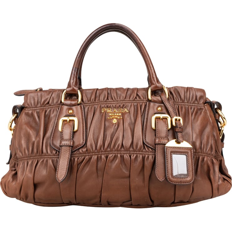 Prada Prada Quilted Nappa Leather Gaufre Satchel Handbag