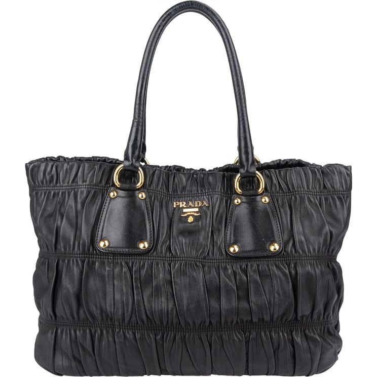 Prada Prada Quilted Leather Gauffre Tote Handbag