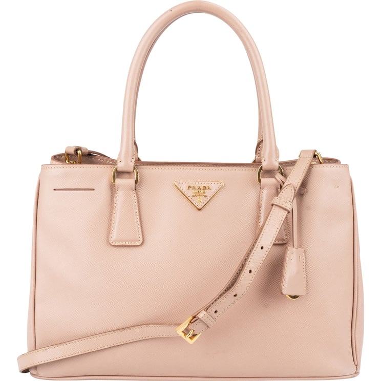Prada Prada Rose Saffiano Leather Galleria Tote Handbag