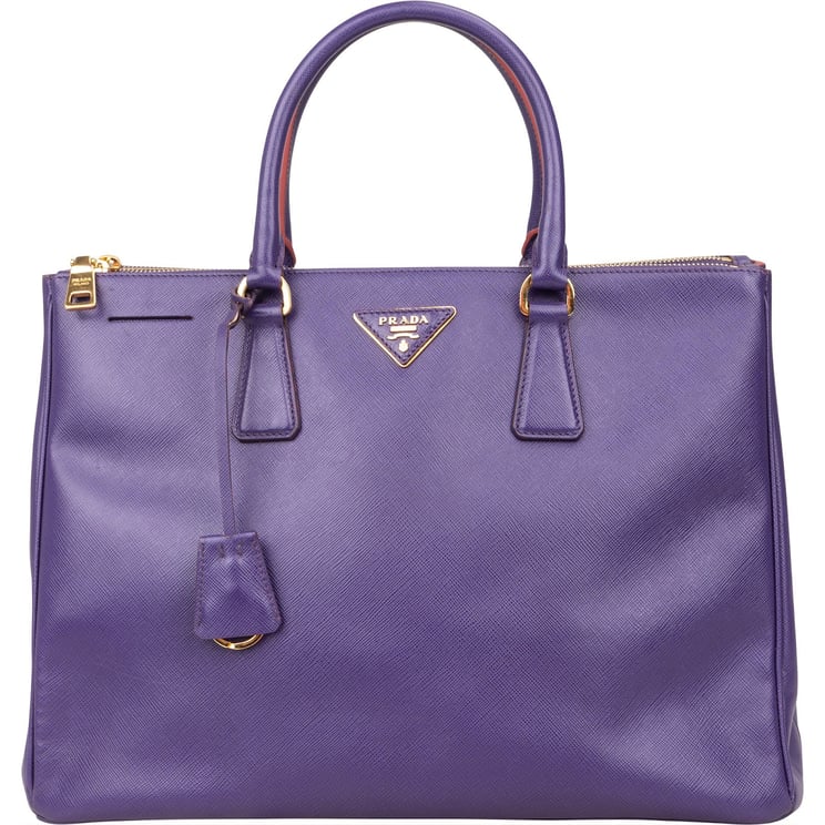 Prada Prada Purple Saffiano Leather Lux Galleria Handbag
