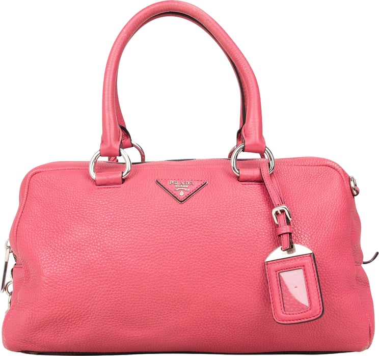 Prada Prada Grained Leather Bauletto Handbag
