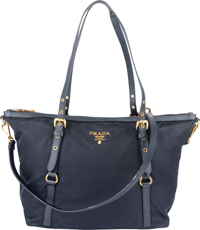 Prada Prada Tessuto Saffiano Leather Tote Shoulder Bag