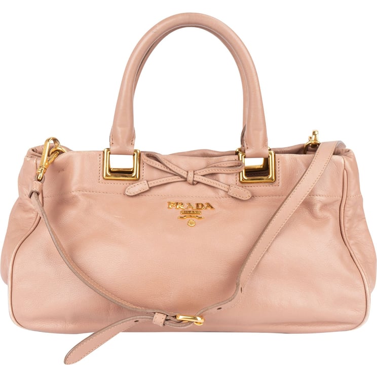 Prada Prada Pink Vitello Daino Bow Handbag